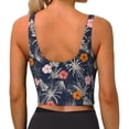 thumbnail image 3 of Fotbe Hawaiian Style Pattern Womens' Sports Bra Longline Wirefree Padded with Medium Support Sports Moisture-Wicking Workou Vest,Tank Top-X-Large, 3 of 9