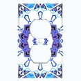 thumbnail image 2 of Metal Light Switch Plate Cover Mandala Blue White Ice Flower Tile Pattern MDL054, 2 of 13