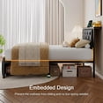 thumbnail image 6 of iPormis Twin Bed Frame with Storage Drawer, Metal Platform Bed with Charging Station, Upholstered Faux Leather Button Tufted Storage Headboard, No Box Spring Needed, Noise-Free, Easy Assembly, Black, 6 of 7