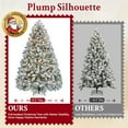 thumbnail image 4 of ZJTER 6ft Snow Flocked Pre-lit Christmas Tree with 250 Warm White Lights, 820 Lush Branch Tips & Quick-Assembly Hinged Design, Full Artificial Xmas Tree for Winter Holiday Décor, Green & White, 4 of 9