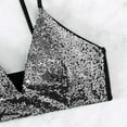 thumbnail image 6 of Aboser Bikini Top for Women Sparkly Sequin Swim Tops Adjustable Spaghetti Straps Bathing Suit Top Push Up Halter Swimsuit Tops, 6 of 6