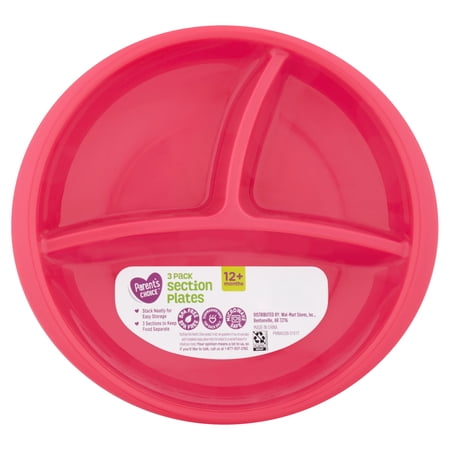Parent's Choice Section Plates, 12+ Months, 3 count