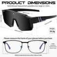 thumbnail image 3 of KANASTAL Over Glasses Sunglasses for Men Women Fit over Wraparound Sport Sun GLasses Cycling Black Lens, 3 of 7