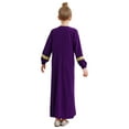 thumbnail image 2 of TSSOE Long Sleeve Muslim Abaya for Girls Liturgical Worship Costume Ramadan Prayer Robe Praise Dress Kaftan Maxi Gown Purple 10, 2 of 5