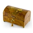 thumbnail image 1 of Handcrafted 30 Note Wood Tone Floral Inlay Treasure Chest Musical Jewelry Box - 5th Symphony (Beethoven), 1 of 2