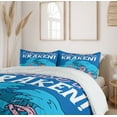 thumbnail image 6 of Ambesonne Ocean Duvet Cover Set, Kraken Motivation Words, Calking, Pink Royal Blue, 6 of 6