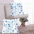 thumbnail image 6 of Small Blue Flowers and Leaves Throw Pillow Covers Pillowcases 20 x 20 Inch Home Decor 2 Packs for Bedroom Sofa, 6 of 6