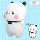 thumbnail image 5 of Bubu y Dudu Panda de peluche, lindo oso panda de dibujos animados, almohada suave rellena kawaii, decoración de sala de juegos, regalos de cumpleaños para niños, 5 of 5