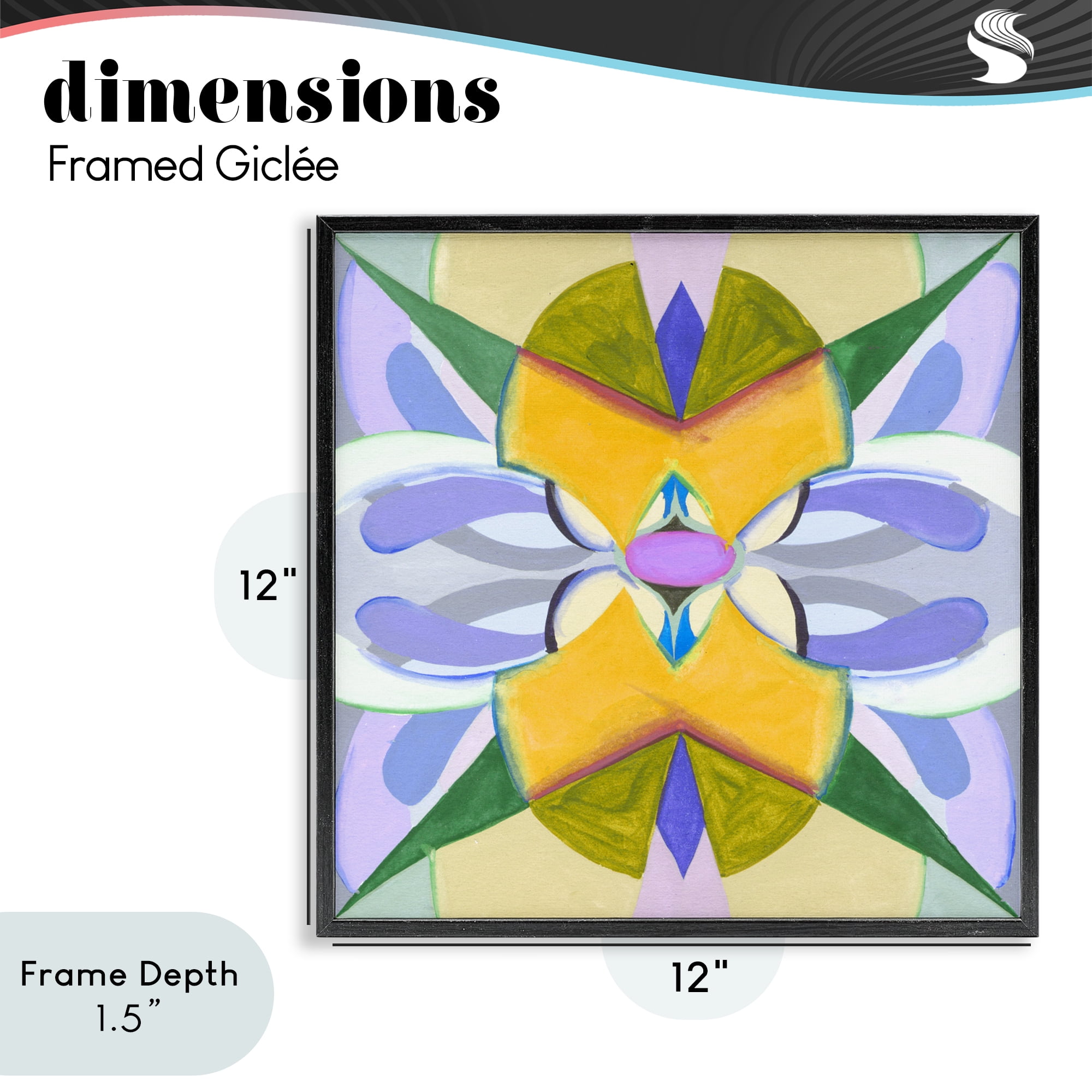 Stupell Industries Revival Kaleidoscope Symmetry Black Framed Giclee Art, design by Melissa Wang