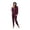 Burgundy, variant on - Womens Velour Zip Hoodie and Jogger Set - Black - Small