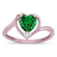 thumbnail image 3 of Star K � Simulated Emerald Heart Bypass Love Knot Promise Ring, 3 of 9