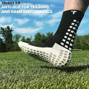 Trusox 3.0 Mid Calf Cushioned Socks with grip for Football and Soccer, Black, Adult