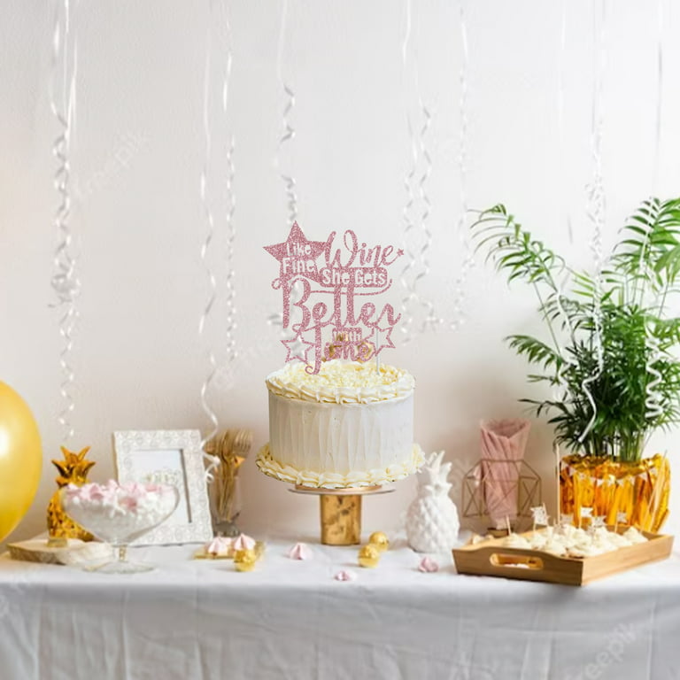 Rose Gold Glitter 30th Birthday Cake Topper, Rose Gold Birthday Cake  Topper, Rose Gold Cake Decorations, Rose Gold Glitter Party Cake Topper 