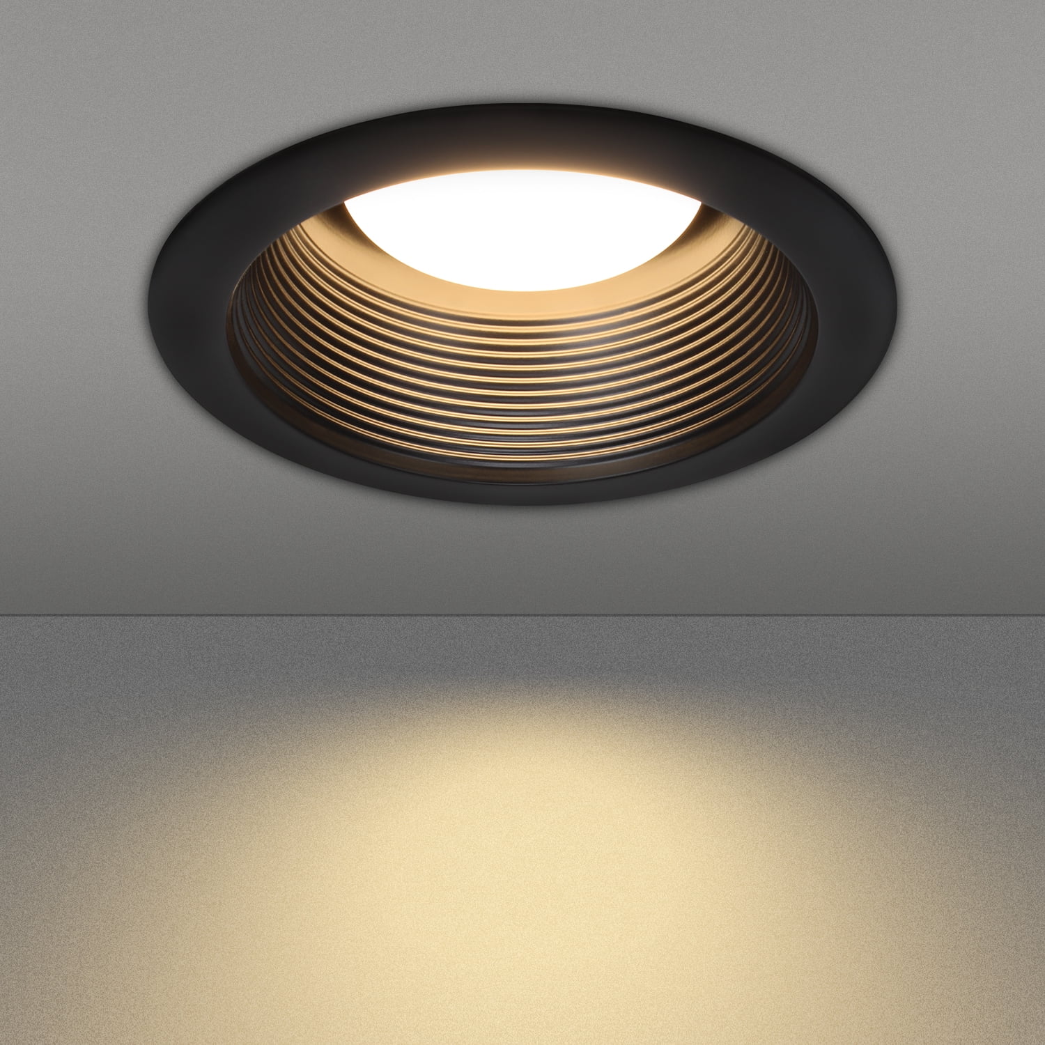 12 Pack 6" Recessed Light Baffle Trim, Full Metal Step Baffle, Anti