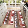 thumbnail image 4 of Kitchen Rugs Sets Of 2,Red Boho Tribal Diamonds and Rectangles Pattern Anti Fatigue Kitchen Mat Rugs Non Slip Washable,Decorative Kitchen Floor Mats for Kitchen,Sink,Laundry,17"X47", 4 of 5