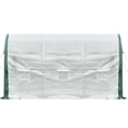 thumbnail image 3 of Walk-In Greenhouse Tunnel, Garden Accessory Tent with 2 Zipper Entry Doors and 6 Roll-Up Windows for Patio Backyard Garden Growing Flower, White, LJ1816, 3 of 7