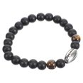 thumbnail image 1 of JUNWELL Bracelet de Football Perles de Pierre Bracelets pour Hommes Bracelets Portables Baseball Rugby Homme Givré, 1 of 6