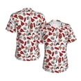 thumbnail image 3 of Yiaed Red Food Print Women's T Shirt V-Neck Short Sleeve Shirt Casual Breathable Tee Summer Tops-XX-Large, 3 of 5