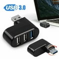 thumbnail image 1 of USB Port Splitter USB 3.0 3 Port hub with Swivel Base (90°/180°) hub, 1 of 8