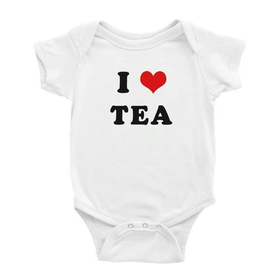 I Heart Tea Love Food Funny Baby Jumpsuits Newborn Clothes (White, 0-3 Months)