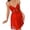 Red# lingerie for women, variant on Pafei Tyugd Mini Lingerie for Women Trendy Deep V Neck Mesh Slip Dress Cozy Adjustable Spaghetti Straps Low Back Cami Sleep Dress White S