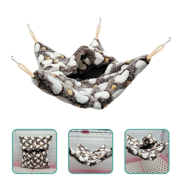 OULII Warm Hamster Bed Plush Envelope Shape Pet Bedding for Small Pets 1 Set