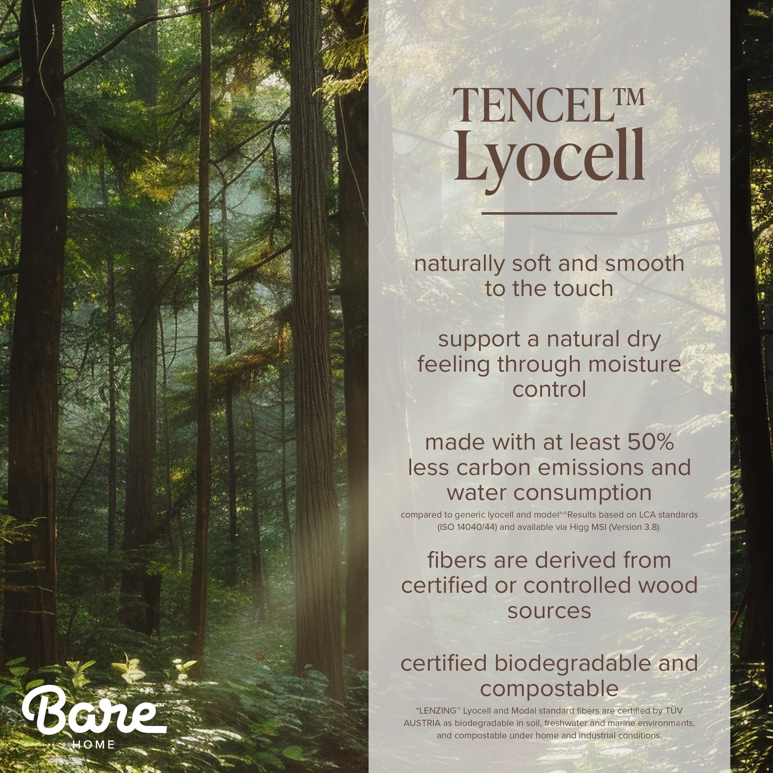 Bare Home TENCEL™ Duvet Cover Set - Lyocell derived from Eucalyptus - King/Cal King, White