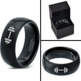 thumbnail image 4 of Tungsten Weightlifting Barbell Weight Band Ring 8mm Men Women Comfort Fit Black Dome Polished, 4 of 4