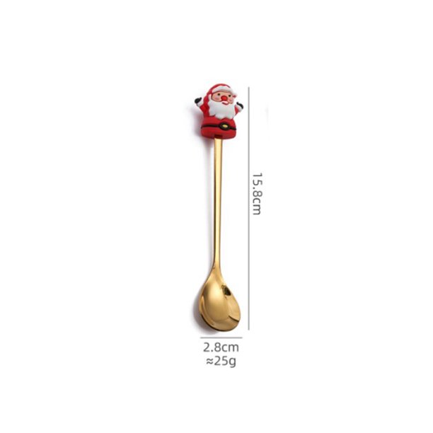 Juego De Cubiertos De Navidad 2/4/6/8 Uds postre café cuchara dibujos animados árbol de Navidad vajilla utensilios de cocina Sywqhk Libre de BPA