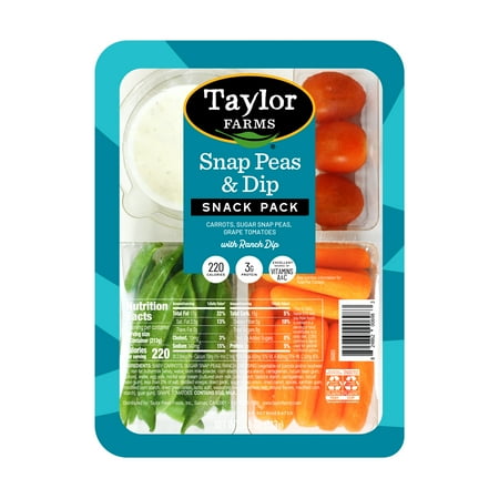Freshness Guaranteed Snap Peas & Dip Snack, 7.5 oz Tray