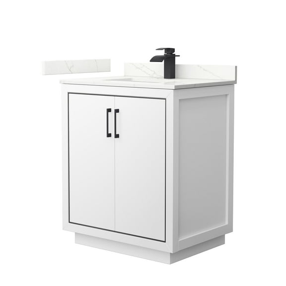 Wyndham Collection Wcf111130s-Qtz-Unsmxx Icon 30" Free Standing Single Basin Vanity Set -