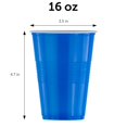 thumbnail image 2 of Vasos para fiestas DecorRack, 50 unidades, azules, 473 ml, de plástico sin BPA, 2 of 4
