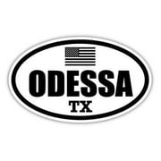 Odessa TX Texas Ector County Stealthy Subdued Old Glory US Flag Oval Euro Decal Bumper Sticker 3M Vinyl 3" x 5"