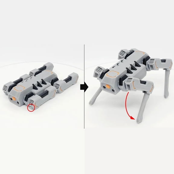 GuFamilya 3D Printed Mechanical Movable Technological Sense Mechanical Toy grey