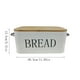 thumbnail image 5 of pstuiky Panera con tapa de madera, panera metálica para hornear pan, caja de almacenamiento de hierro, caja de almacenamiento de alimentos de cocina, 5 of 5