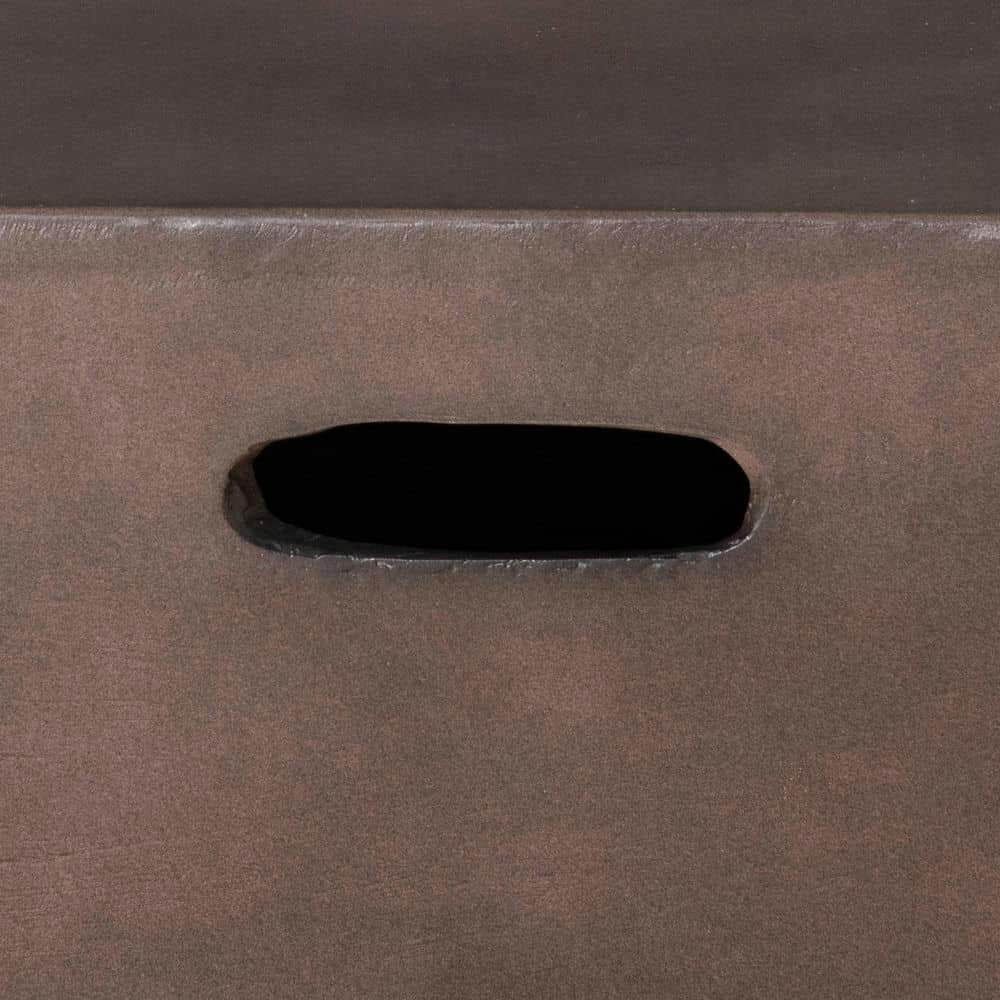 Yardi Yarda 56" Firepit Table with Lava Rocks & Rain Cover, 50,000 BTU Large Rectangular Stone, Gas Firepit Fits 20lb Tank, Gas Firepit for Outdoor, Brown