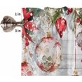 thumbnail image 2 of Christmas Kitchen Curtains and Valances Set, Rod Pocket Curtains Tier Farmhouse Window Curtains 36 Inch Length, Winter Snowflake Flowers Leaves Wooden Grain 3 Piece Kitchen Curtains Set, 2 of 6
