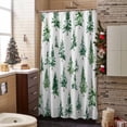 thumbnail image 3 of Christmas Shower Curtains Pine Tree Forest Bath Curtain Watercolor Green Waterproof Seasonal Bathroom Shower Curtain Set with Hooks Decoration 36 x 72 Inches, 3 of 8