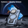 thumbnail image 5 of Case for iPhone 17 6.1-inch with Adjustable Metal Camera Lens Cover Stand Compatible with MagSafe [Military-Grade Protection] Rugged Heavy Duty Magnetic Case,Blue,For iPhone 17, 5 of 6
