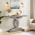 thumbnail image 1 of Tribesigns 39-inch Console Tables, Farmhouse Gray Wood Entryway Table with Geometric Base, 1 of 5