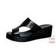 thumbnail image 6 of Slippers Womens Women's Casual Versatile Wedge Heel Round Toe Plus Size Comfortable And Stylish Sandals For Spring And Summer.,Black,37, 6 of 9
