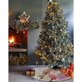 thumbnail image 3 of Pink Christmas Christmas Tree Skirt 48 Inches Large Christmas Skirt Tree, Pink Santa Winter Snowflake Botanical Rustic Burlap Tree Skirt Christmas Decorations for Fireplace Party Indoor Outdoor, 3 of 7