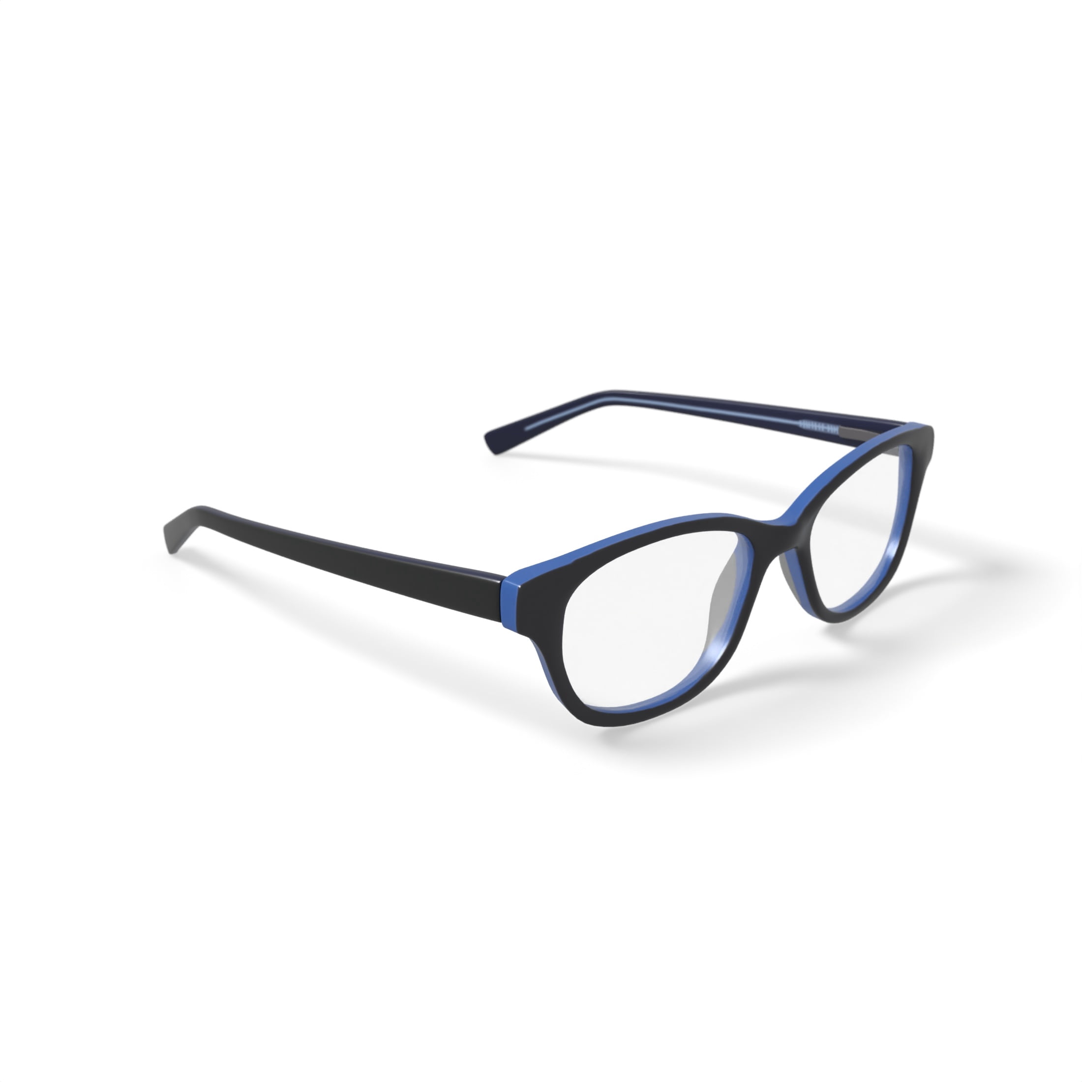 Walmart Youth FM14044 Square Prescription Eyeglasses with Case, Black/Blue