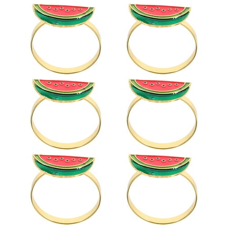 FRCOLOR 6Pcs Napkin Ring Watermelon Napkin Buckles Dinner Napkin Holder Tableware Decoration