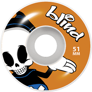 Blind Reaper Character Skateboard Wheels 51mm 99a White / Orange - (Set of 4)