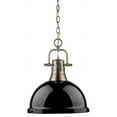 thumbnail image 2 of Golden Lighting's Duncan 1 Light Pendant with Chain #3602-L AB-BK, 2 of 2
