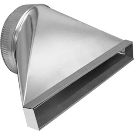 Zephyr - 2 in. x 19 in. Rectangular to 8 in. Round Transition for Lift Downdraft - Silver
