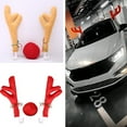 thumbnail image 2 of Shoreew 3Pcs Christmas Car Decorations Car Reindeer Antlers Red Nose Kit Festive Auto Accessories for Sedans Trucks, 2 of 6