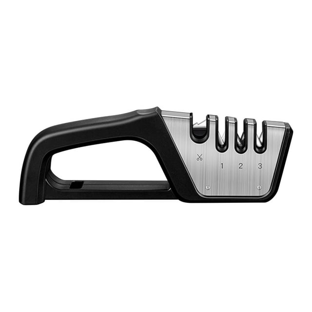 Lksixu Knife Sharpener Manual Knife Sharpener With 3 Ceramic Carbide Discs Sharpening Stones Kitchen Gadgets
