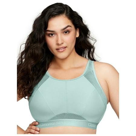 

Glamorise Full Figure Plus Size No-Sweat Mesh Sports Bra Wirefree #1068